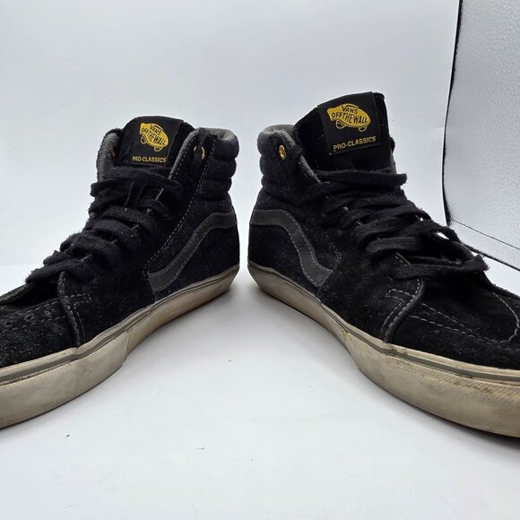 Vans Pro Classics Mens Size 8 Black Professional Skateboard Shoes High Top Suede - Picture 3 of 13